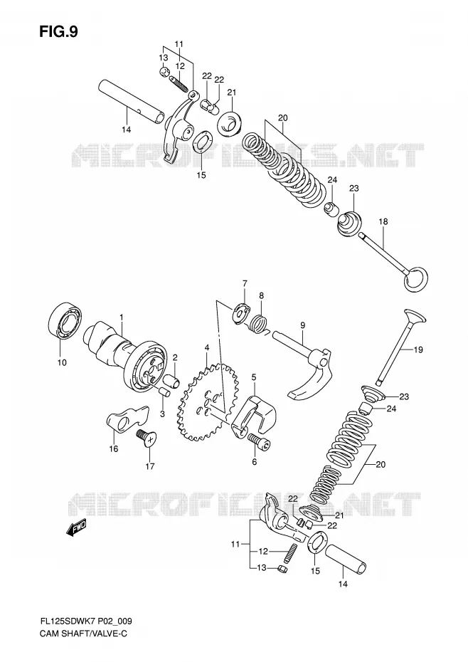 CAM SHAFT/VALVE Suzuki SCOOTER 125 FL 2007  FL125SDWK7(P2)