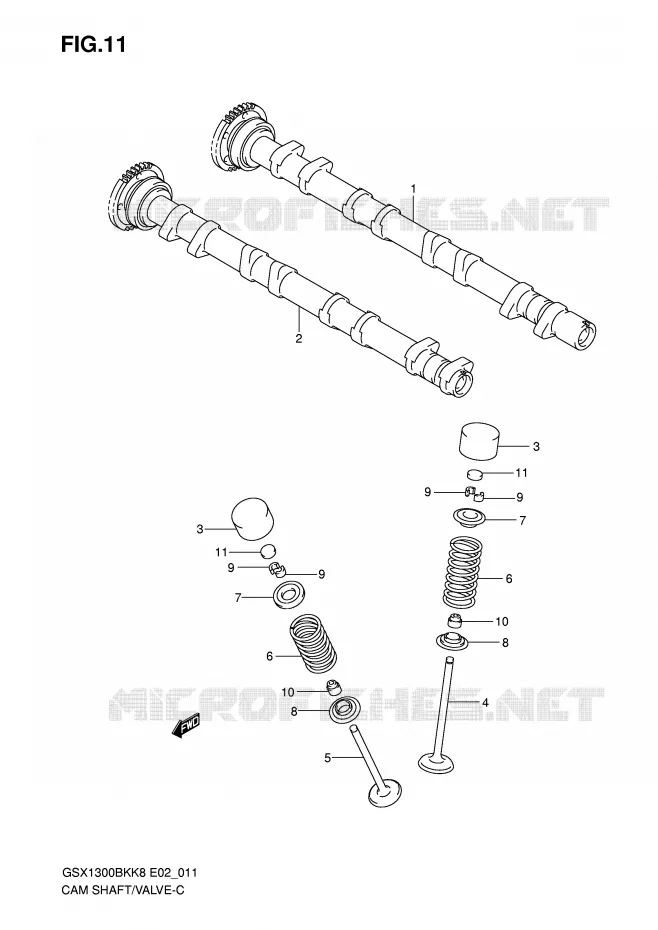 CAMSHAFT/VALVE Suzuki MOTO 1300 B-KING 2011  GSX1300BKAU2K8(E2)