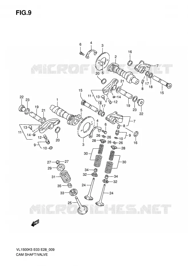 CAMSHAFT/VALVE Suzuki MOTO 1500 BOULEVARD 2007  VL1500K7(E3/E28)