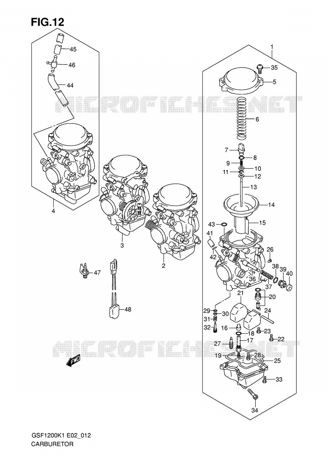 CARBURETOR Suzuki MOTO 1200 BANDIT 2001  GSF1200SK1(E2)