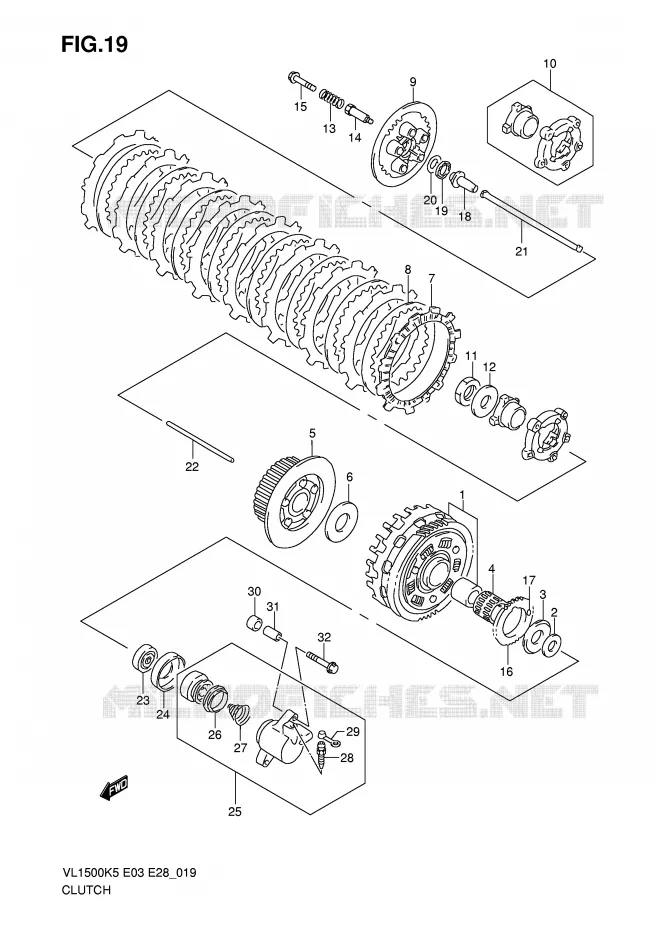 CLUTCH Suzuki MOTO 1500 BOULEVARD 2009  VL1500TK9(E3/E28)