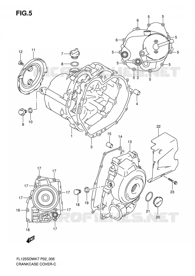 CRANKCASE COVER Suzuki SCOOTER 125 FL 2007  FL125SDWK7(P2)
