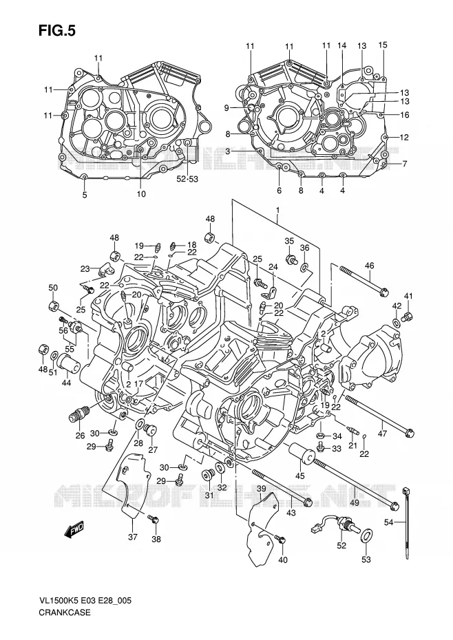 CRANKCASE Suzuki MOTO 1500 BOULEVARD 2007  VL1500TK7(E3/E28)