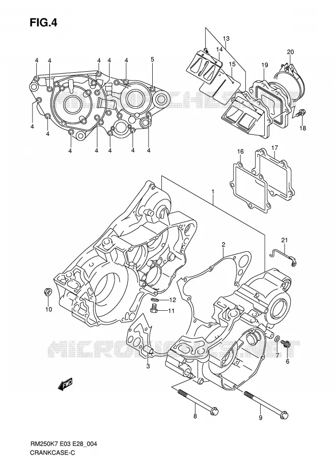 CRANKCASE Suzuki MOTO 250 RM 2007  RM250K7(E3/E28)