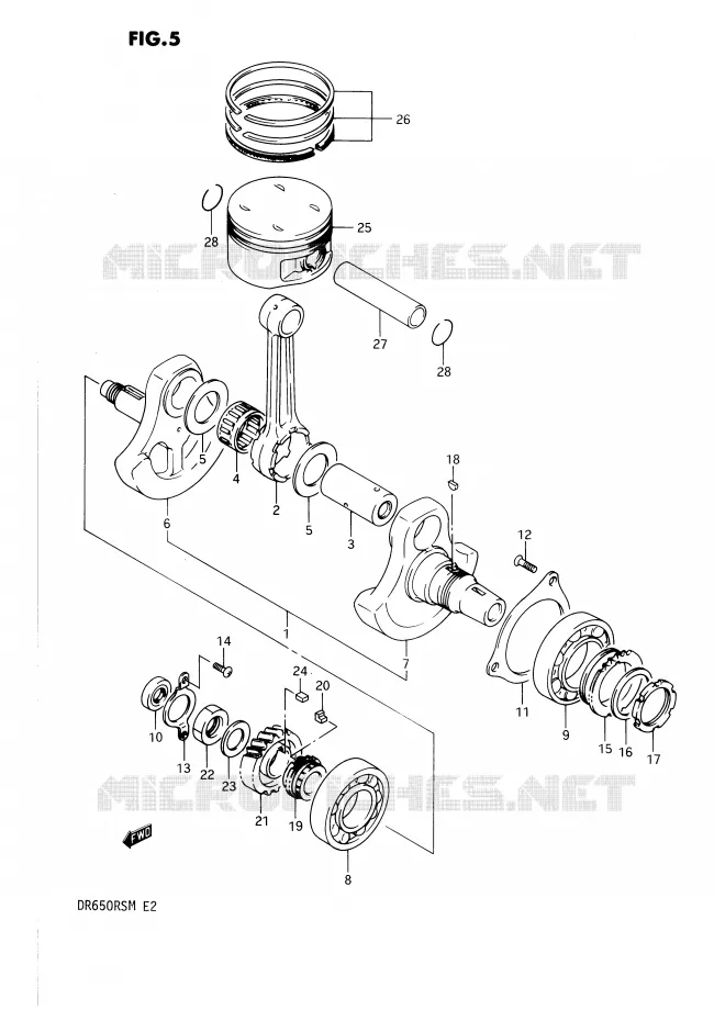 CRANKSHAFT Suzuki MOTO 650 DR 1990  DR650RSUL(E2)