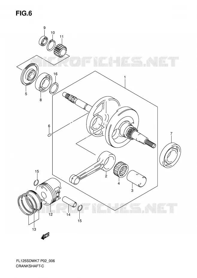 CRANKSHAFT Suzuki SCOOTER 125 FL 2007  FL125SDWK7(P2)