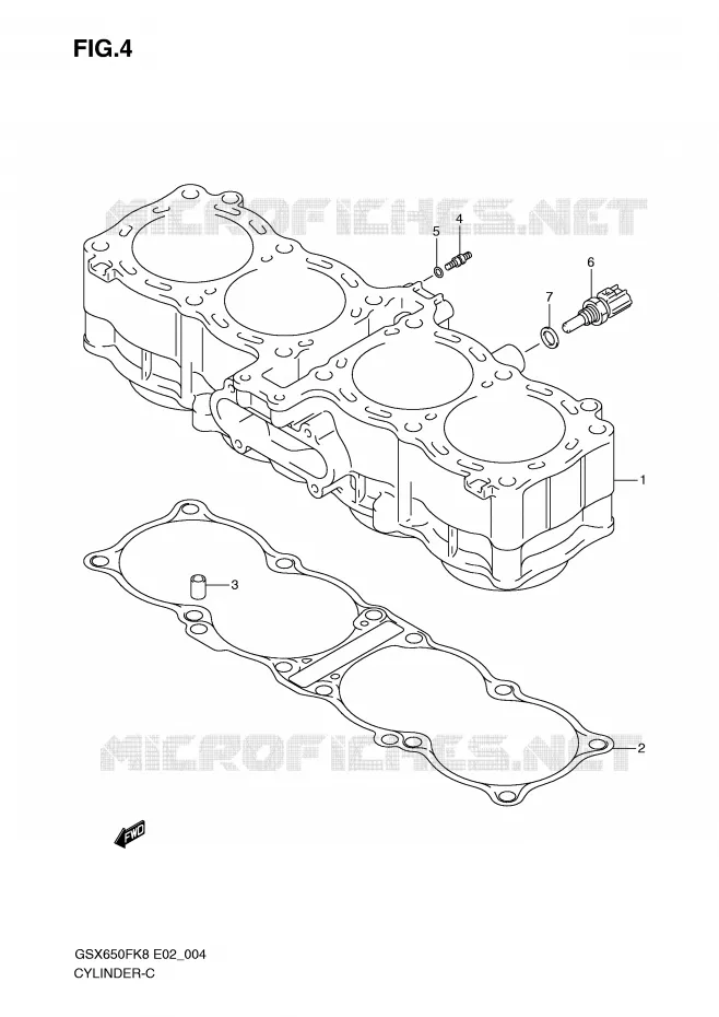 CYLINDER Suzuki MOTO 650 GSX-F 2010  GSX650FUL0(E2)