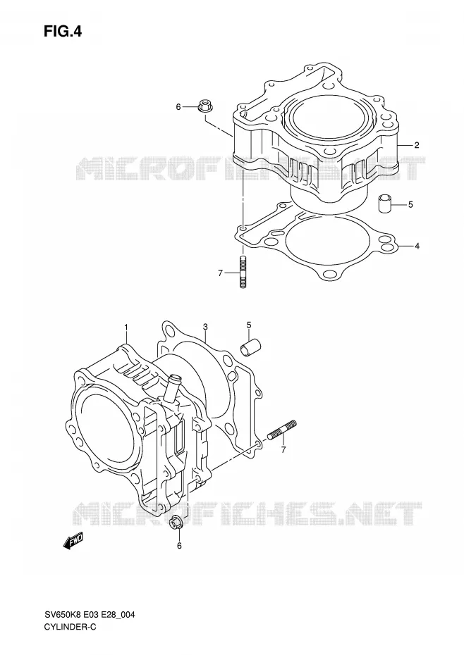 CYLINDER Suzuki MOTO 650 SV-S 2009  SV650SK9(E3/E28)