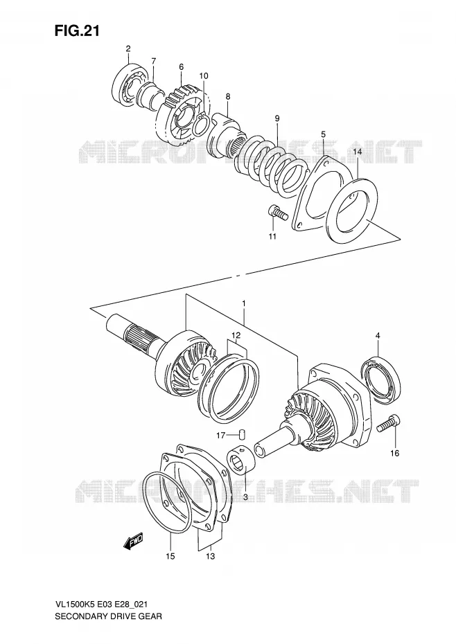 DRIVESHAFT Suzuki MOTO 1500 BOULEVARD 2007  VL1500TK7(E3/E28)