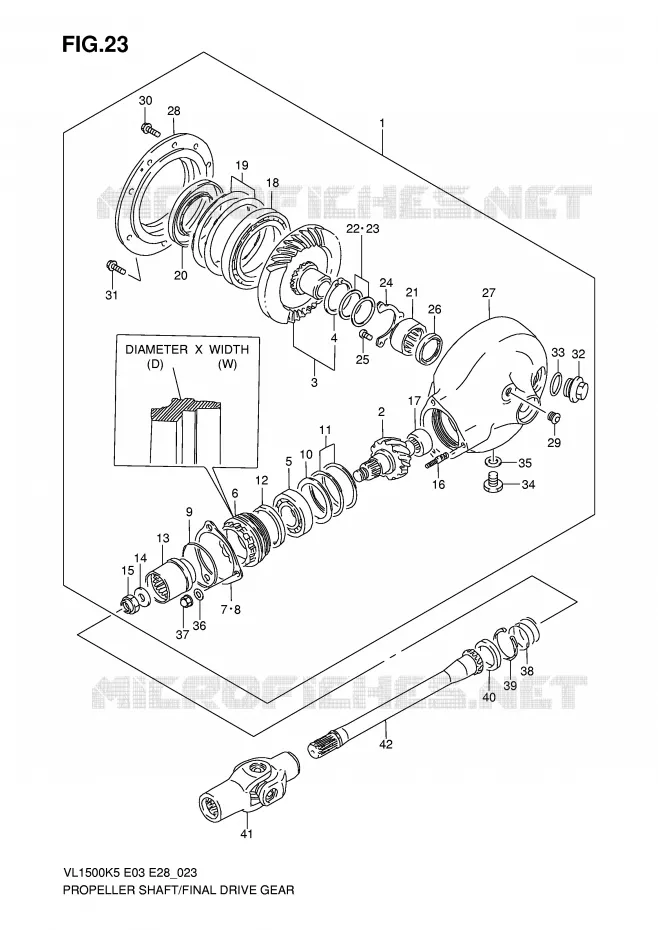 DRIVESHAFT Suzuki MOTO 1500 BOULEVARD 2009  VL1500K9(E3/E28)