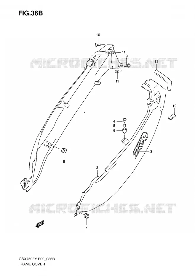 FAIRING (MODEL Y/K1) Suzuki MOTO 750 GSX-F 2003  GSX750FK3(E2)