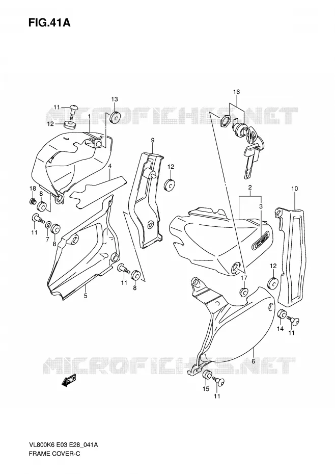 FAIRING (VL800CK6) Suzuki MOTO 800 VOLUSIA 2010  VL800CL0(E3/E28)