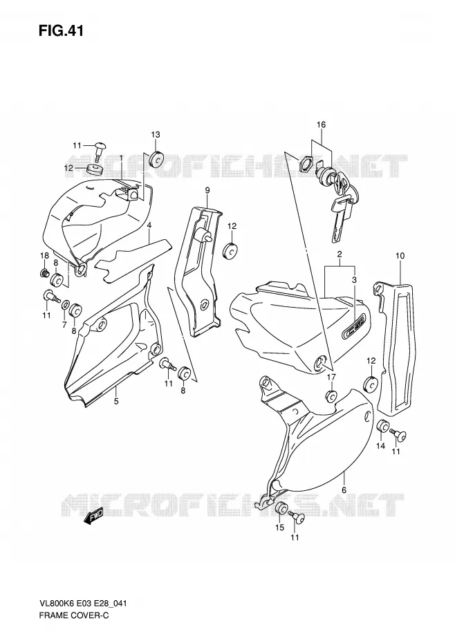 FAIRING (VL800K6/TK6) Suzuki MOTO 800 VOLUSIA 2010  VL800TL0(E3/E28)