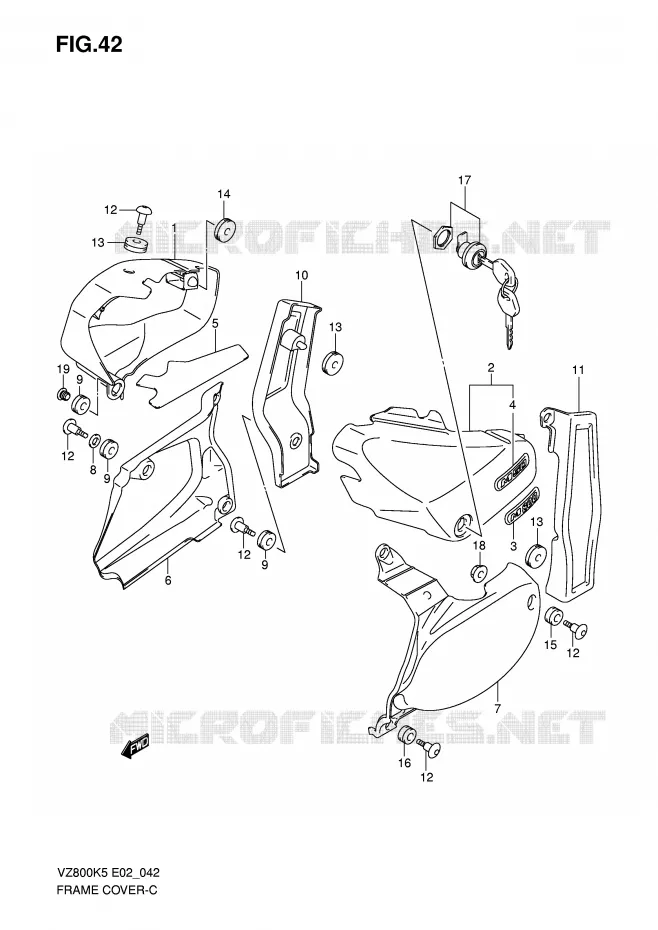 FAIRING (VZ800) Suzuki MOTO 800 MARAUDER 2007  VZ800K7(E2)