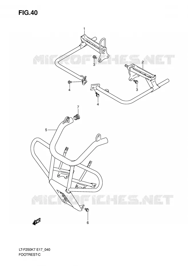 FOOTREST Suzuki QUAD 250 OZARK 2007  LT-F250K7(E17)