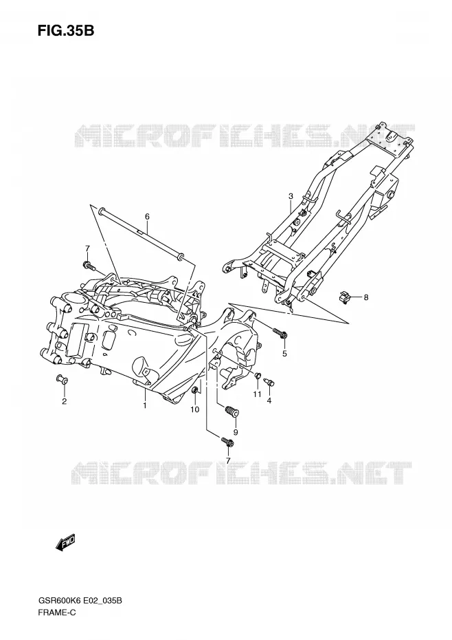FRAME (MODEL K8/K9) Suzuki MOTO 600 GSR 2007  GSR600K7(E2)