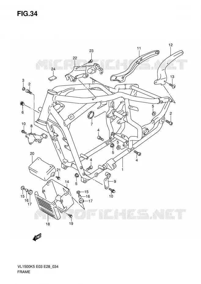 FRAME Suzuki MOTO 1500 BOULEVARD 2009  VL1500K9(E3/E28)
