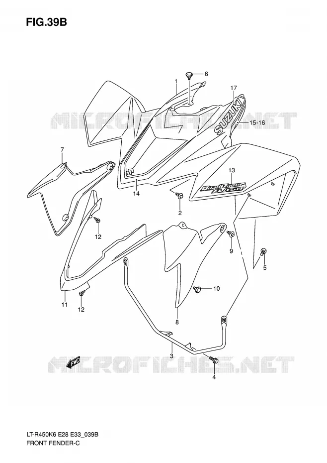 FRONT FENDER (LT-R450K8) Suzuki QUAD 450 QUADRACER 2009  LT-R450K9(E28/E33)