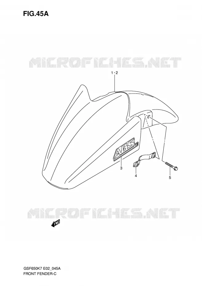 FRONT FENDER (MODEL K8) Suzuki MOTO 650 BANDIT 2008  GSF650SAK8(E2)
