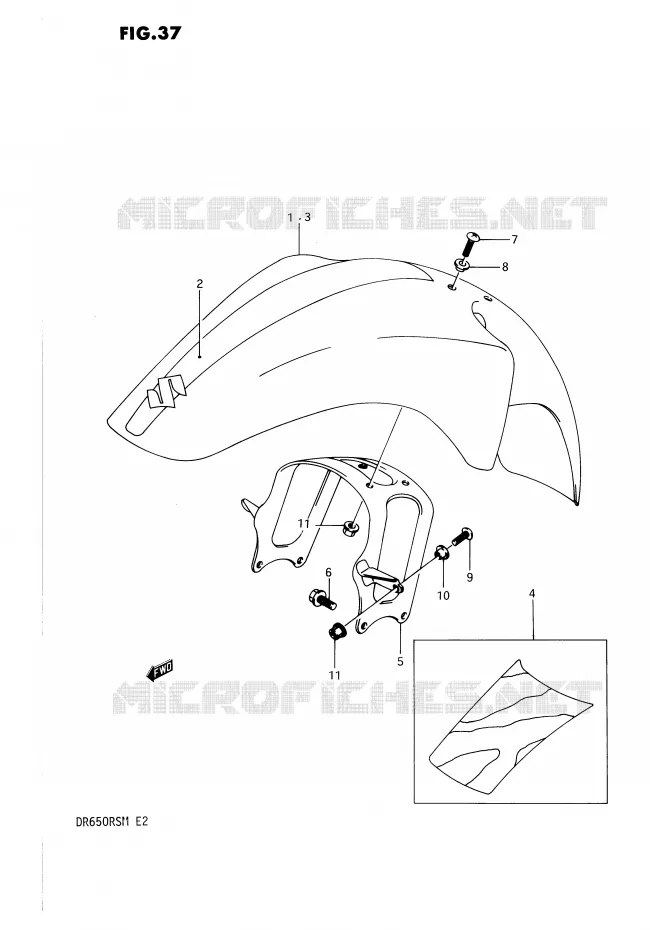 FRONT FENDER Suzuki MOTO 650 DR 1990  DR650RSUL(E2)