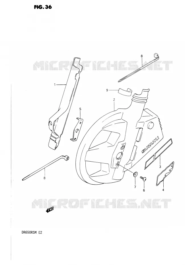 FRONT FORK COVER Suzuki MOTO 650 DR 1990  DR650RSUL(E2)
