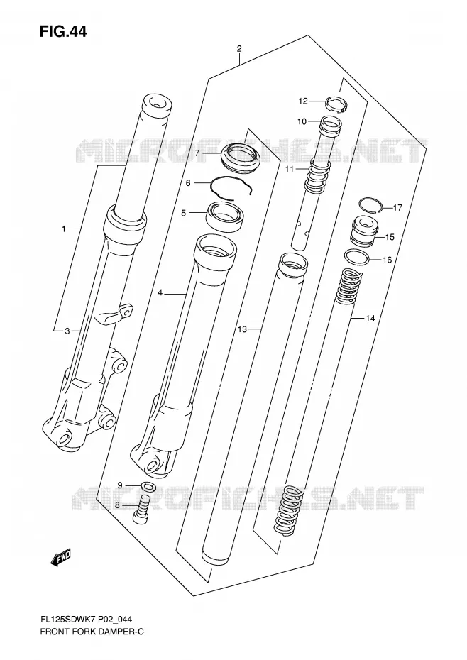 FRONT FORK Suzuki SCOOTER 125 FL 2008  FL125SDWK8(P2)