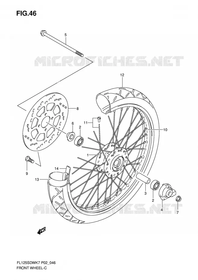 FRONT WHEEL Suzuki SCOOTER 125 FL 2007  FL125SDWK7(P2)