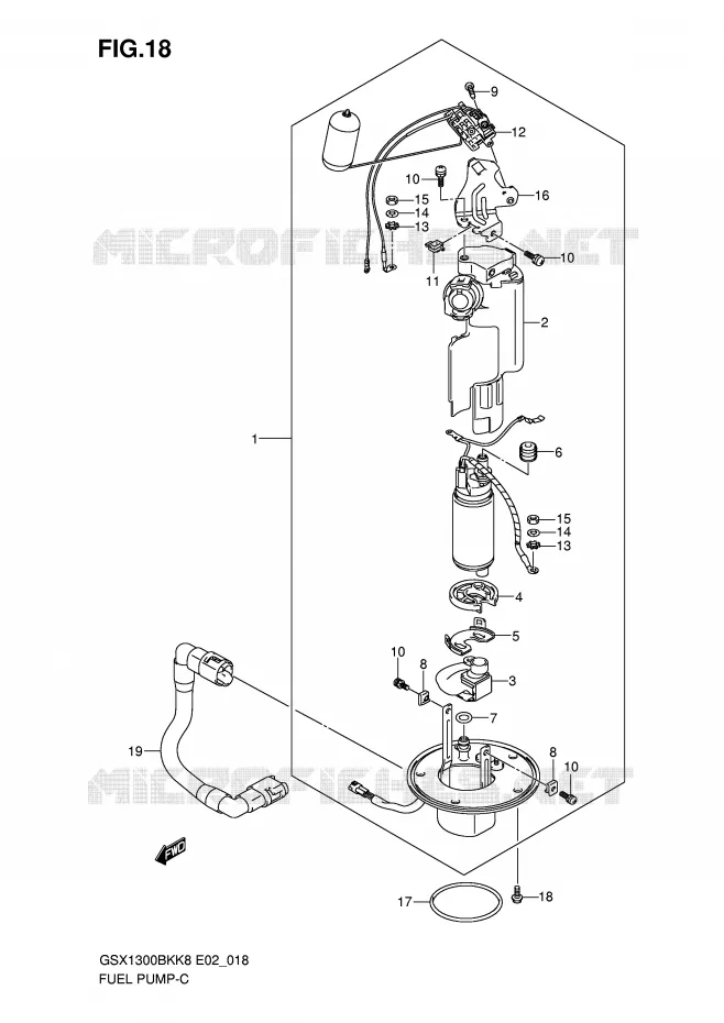 FUEL PUMP Suzuki MOTO 1300 B-KING 2009  GSX1300BKAU2K8(E2)