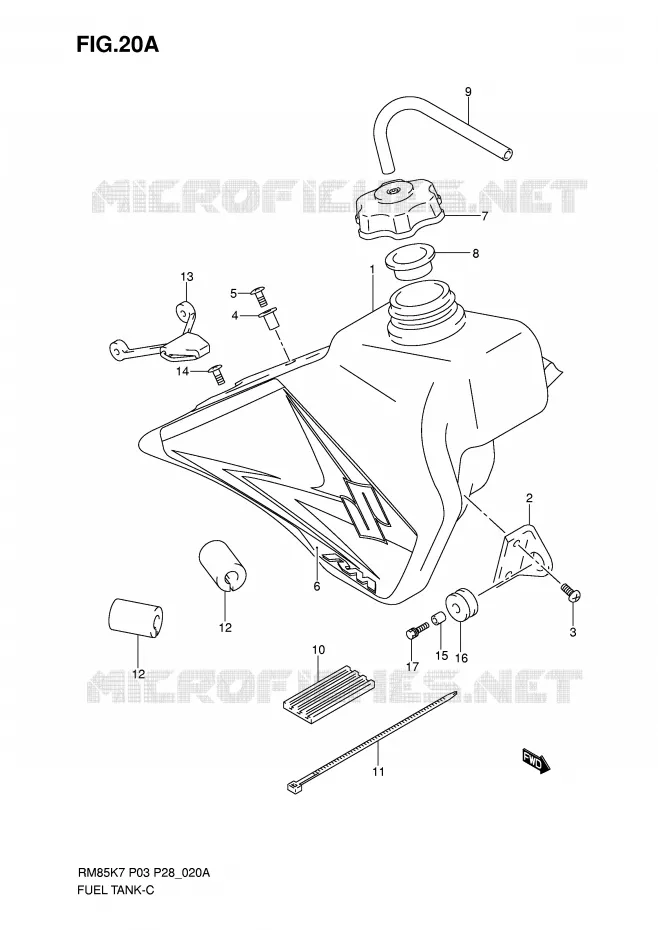 FUEL TANK (MODEL K8) Suzuki MOTO 85 RM 2010  RM85L0(P3/P28)