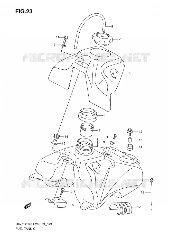 FUEL TANK Suzuki MOTO 125 DR-Z 2012  DR-Z125LL0(E28/E33)
