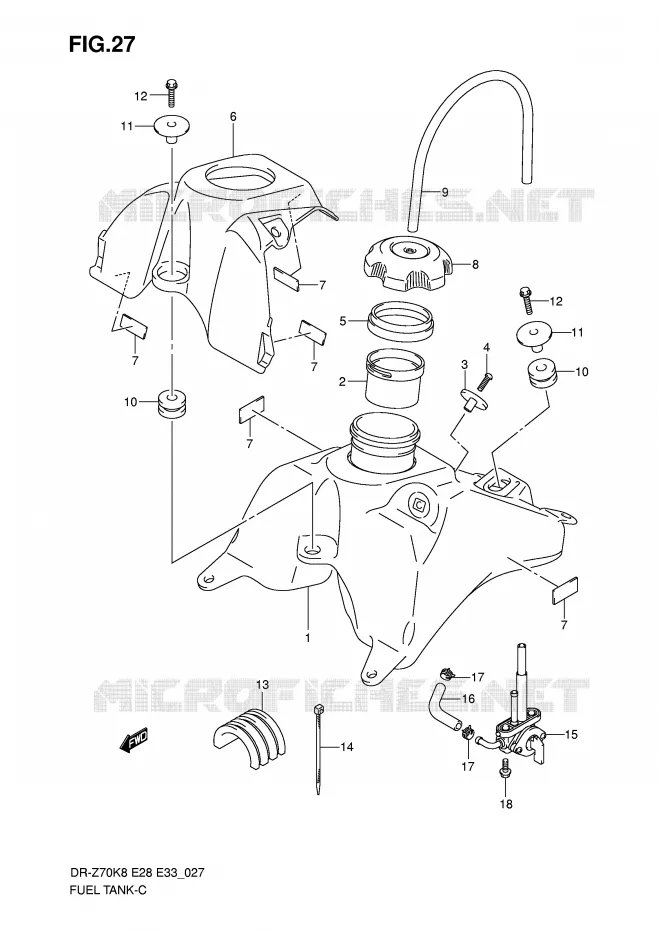 FUEL TANK Suzuki MOTO 70 DR-Z 2012  DR-Z70L0(E28/E33)