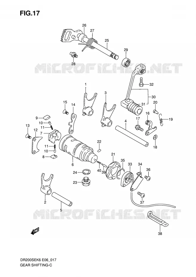 GEAR SHIFTING ASSY Suzuki MOTO 200 DR 2010  DR200SEL0(E6)