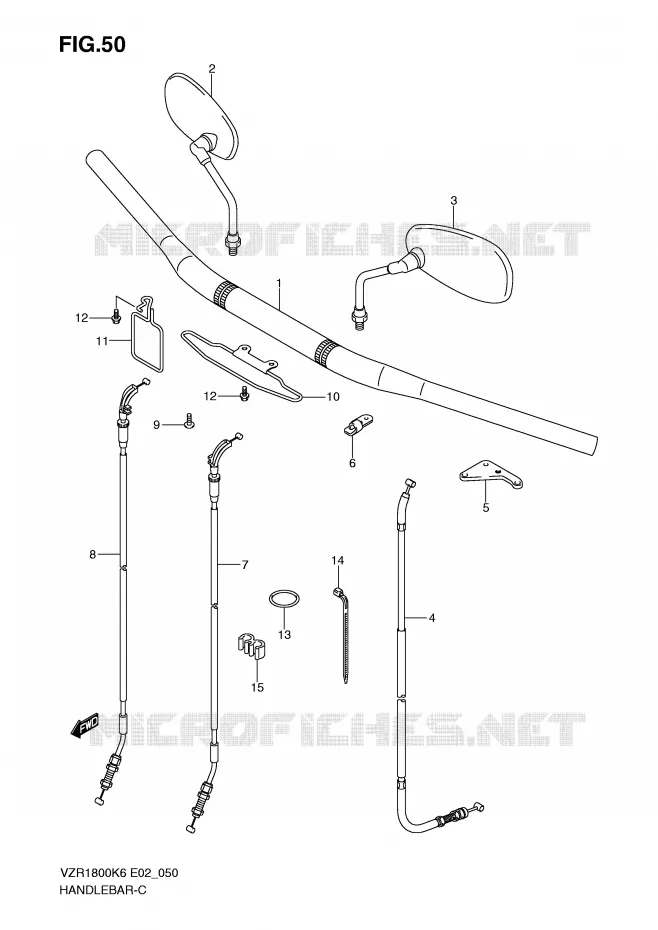 HANDLEBAR (MODEL K6/K7/K8) Suzuki MOTO 1800 INTRUDER 2007  VZR1800U2K7(E2)