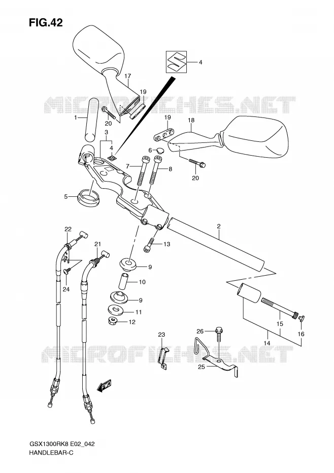 HANDLEBAR Suzuki MOTO 1300 HAYABUSA 2010  GSX1300RL0(E2)