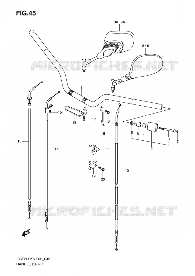 HANDLEBAR Suzuki MOTO 600 GSR 2010  GSR600AL0(E2)