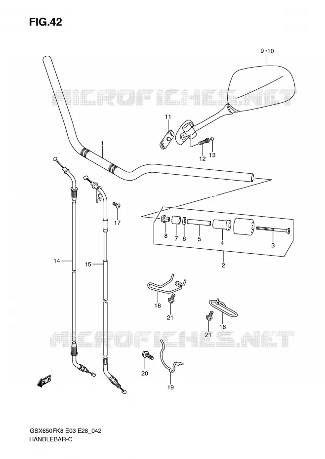 HANDLEBAR Suzuki MOTO 650 GSX-F 2008  GSX650FK8(E3/E28)