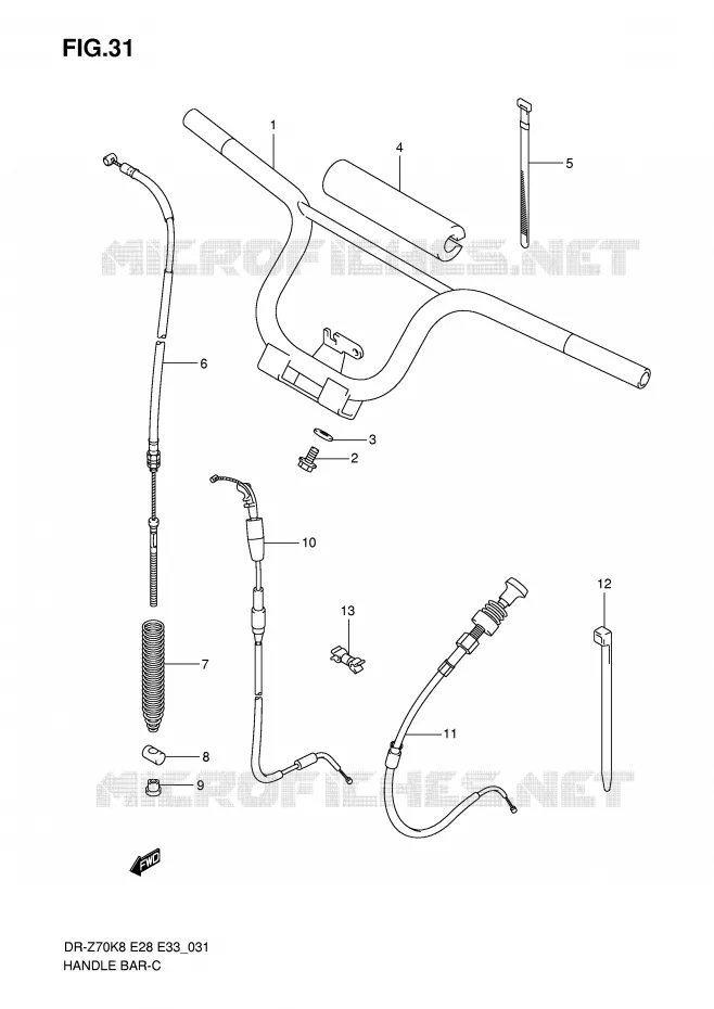 HANDLEBAR Suzuki MOTO 70 DR-Z 2012  DR-Z70L0(E28/E33)
