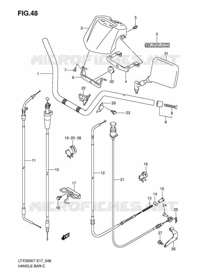 HANDLEBAR Suzuki QUAD 250 OZARK 2007  LT-F250K7(E17)