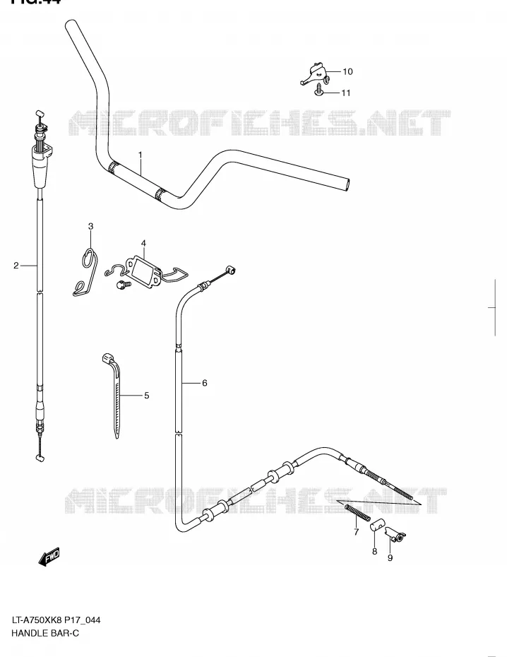 HANDLEBAR Suzuki QUAD 750 KINGQUAD 2009  LT-A750XZK9(P17)