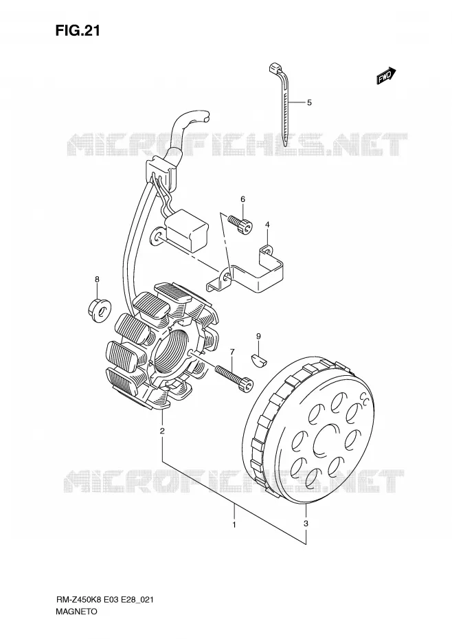IGNITION (RM-Z450K8/K9) Suzuki MOTO 450 RM-Z 2011  RM-Z450L1(E3/E28)
