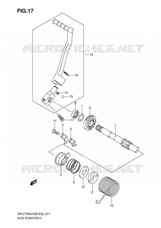 KICK STARTER Suzuki MOTO 70 DR-Z 2012  DR-Z70L0(E28/E33)