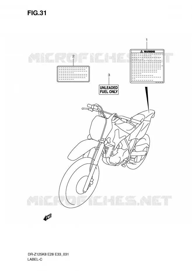 LABEL Suzuki MOTO 125 DR-Z 2008  DR-Z125LK8(E28/E33)