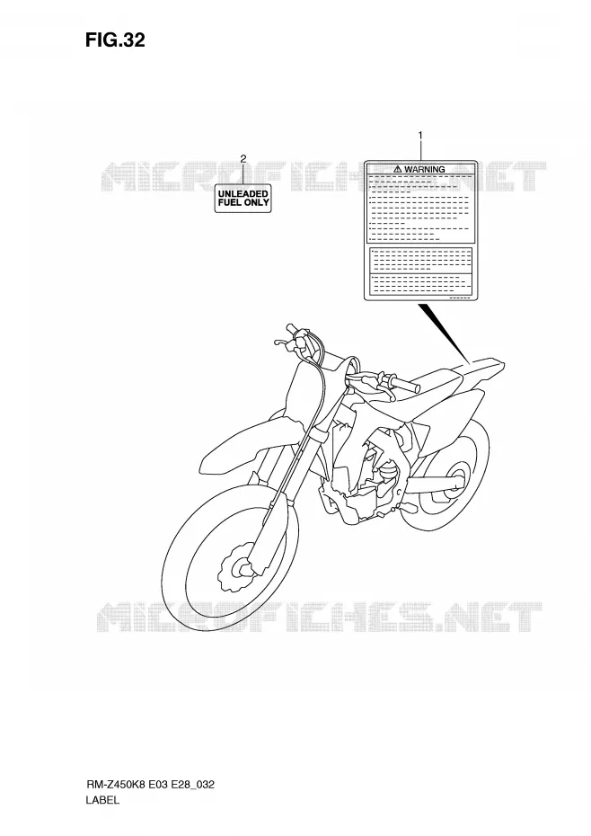 LABEL Suzuki MOTO 450 RM-Z 2008  RM-Z450K8(E3/E28)