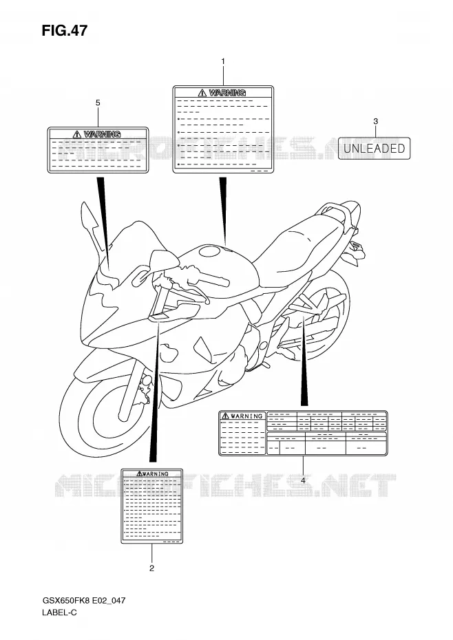 LABEL Suzuki MOTO 650 GSX-F 2010  GSX650FL0(E2)