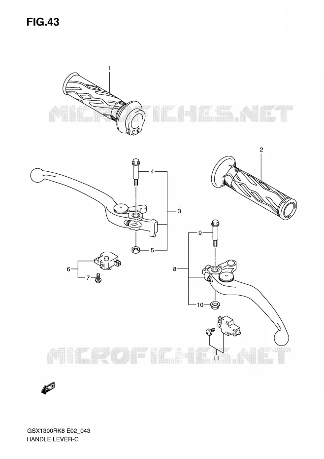 LEVERS - HANDGRIPS Suzuki MOTO 1300 HAYABUSA 2008  GSX1300RK8(E2)