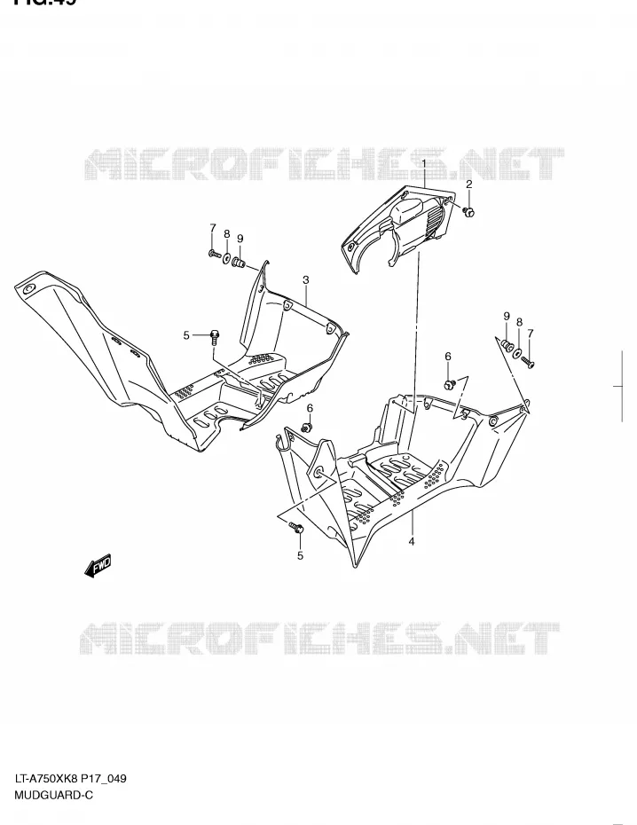 MUDGUARD Suzuki QUAD 750 KINGQUAD 2009  LT-A750XZK9(P17)