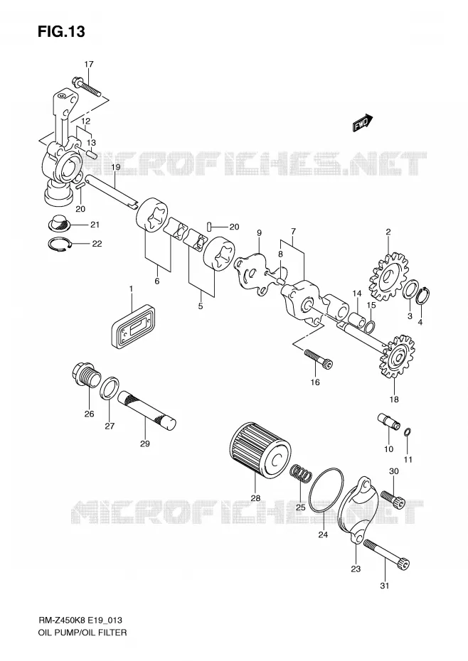 OIL PUMP (RM-Z450K8/K9/L0) Suzuki MOTO 450 RM-Z 2012  RM-Z450L1(E19)