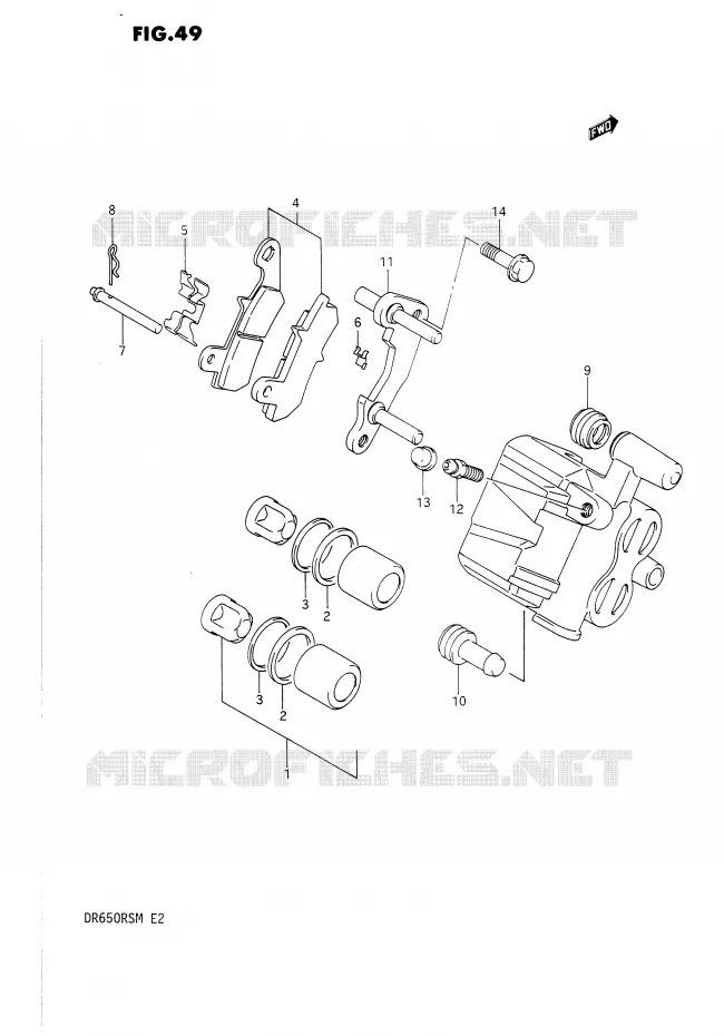 REAR CALIPER Suzuki MOTO 650 DR 1991  DR650RSM(E2)