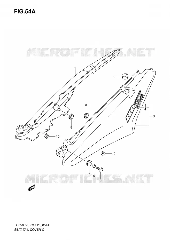 REAR FAIRING - SEAT COWL (MODEL K8) Suzuki MOTO 650 V-STROM 2007  DL650K7(E3/E28)