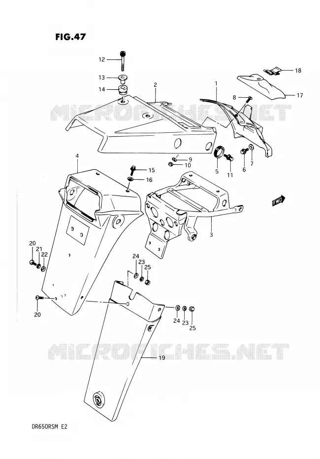 REAR FENDER Suzuki MOTO 650 DR 1990  DR650RSL(E2)